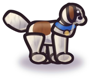 A white-and-brown spaniel pup.