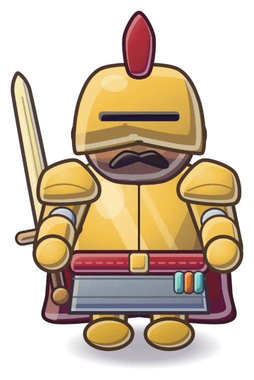 Enemy general: a count in full gilded plate with a longsword.