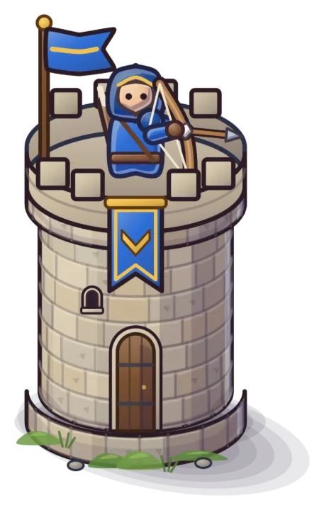 Archers tower: Longbow Keep, front view.