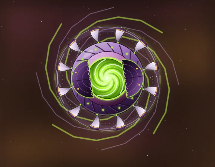 Gravemaw boss: a toothed purple ring opening onto a green vortex
