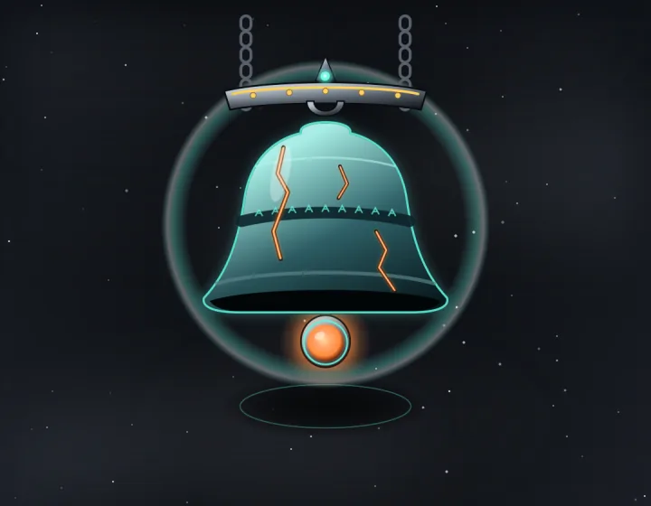 Wraithbell boss: a cracked teal bell hanging in a spectral halo